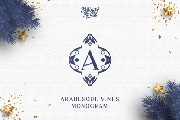 Arabesque Vines Monogram: Decorative Font for Digital Creators