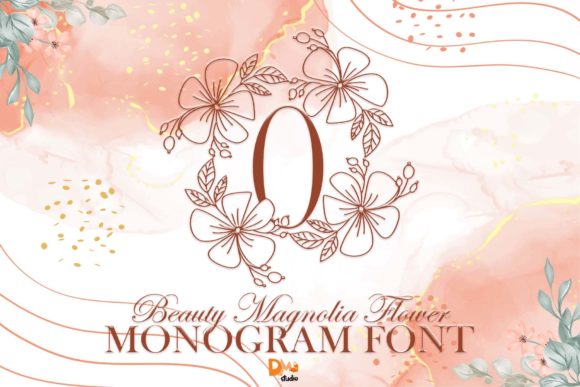 Beauty Magnolia Flower Monogram: A Decorative Font for Polished Branding