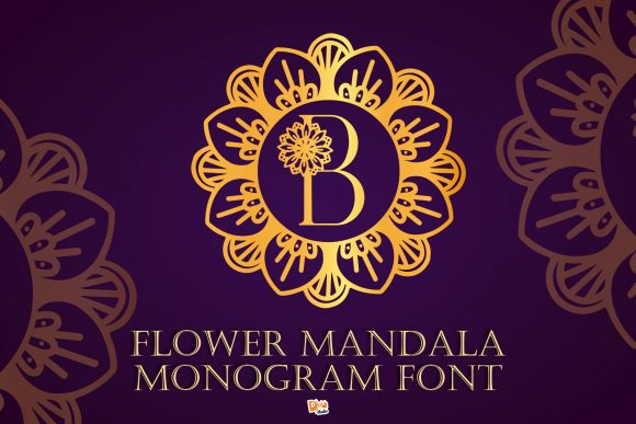 Flower Mandala Monogram: A Decorative Font for Thoughtful Branding