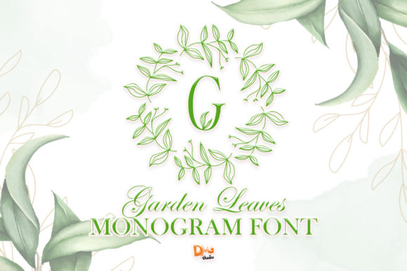 Garden Leaves Monogram: A Decorative Font for Web Design