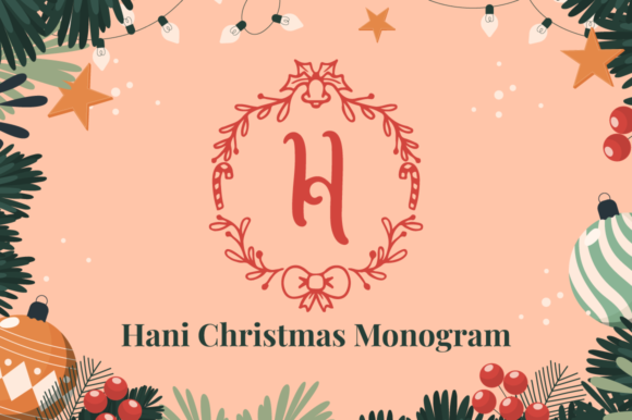 Hani Christmas Monogram Brings Handcrafted Charm to Product Labels and Printables