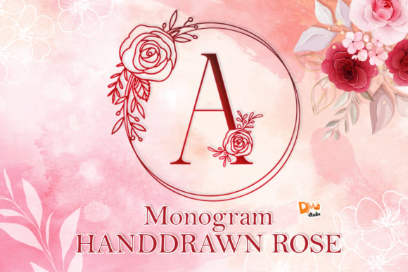 Monogram Handdrawn Rose: A Decorative Font for Editorial Warmth