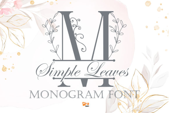 Simple Leaves Monogram: A Delicate Decorative Font for Branding Projects