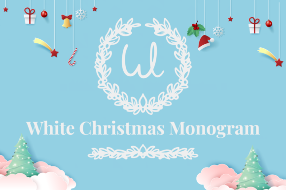 White Christmas Monogram: A Delicate Decorative Font for Branding