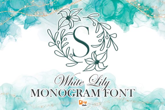 White Lily Monogram: A Delicate Display Font for Digital Branding