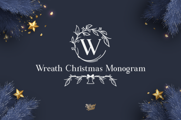 Wreath Christmas Monogram: A Decorative Font for Web Designers